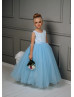 Sky Blue Sequin Tulle Flower Girl Dress